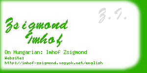 zsigmond imhof business card